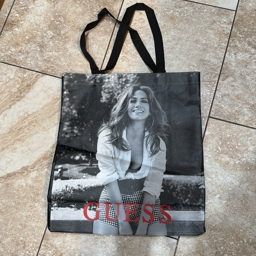 GUESS Black and White Tote Bag - Picture 5 of 10